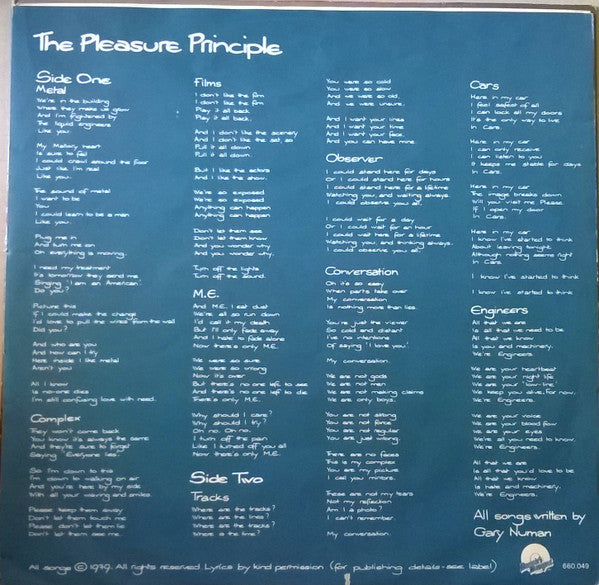 Gary Numan : The Pleasure Principle (LP, Album)