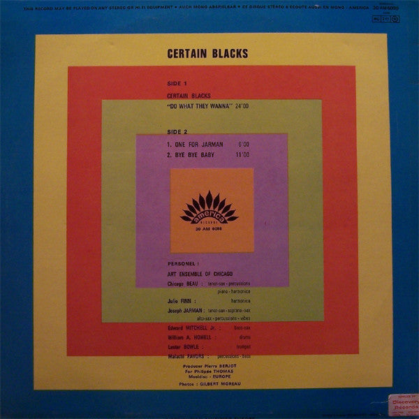 Art Ensemble Of Chicago* : Certain Blacks (LP, Album)