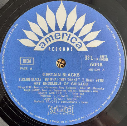 Art Ensemble Of Chicago* : Certain Blacks (LP, Album)
