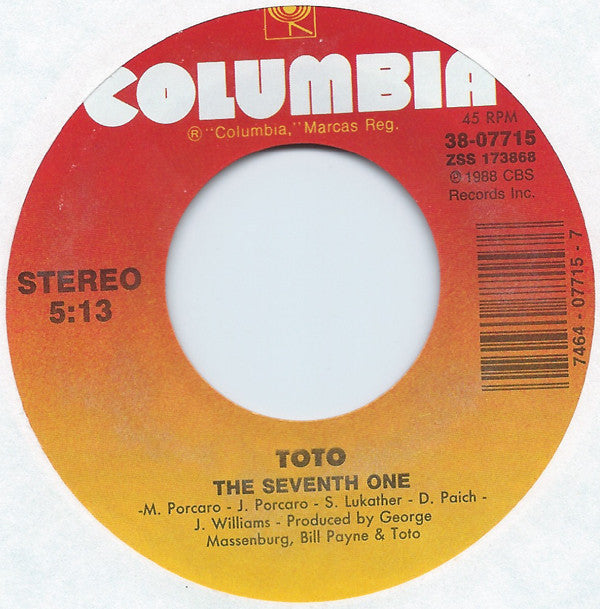Toto : Pamela (7", Single, Car)