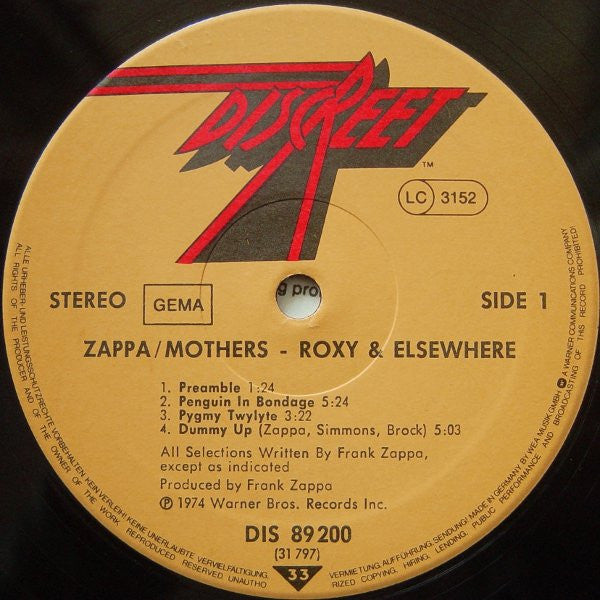 Frank Zappa / The Mothers : Roxy & Elsewhere (2xLP, Album, RE, Gat)