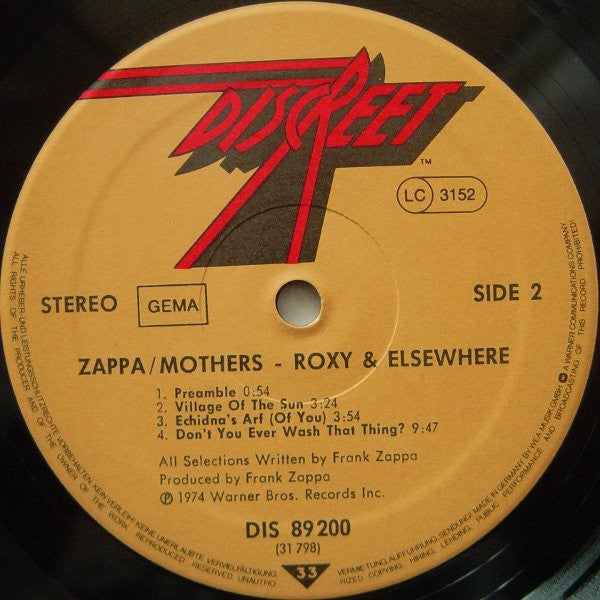 Frank Zappa / The Mothers : Roxy & Elsewhere (2xLP, Album, RE, Gat)