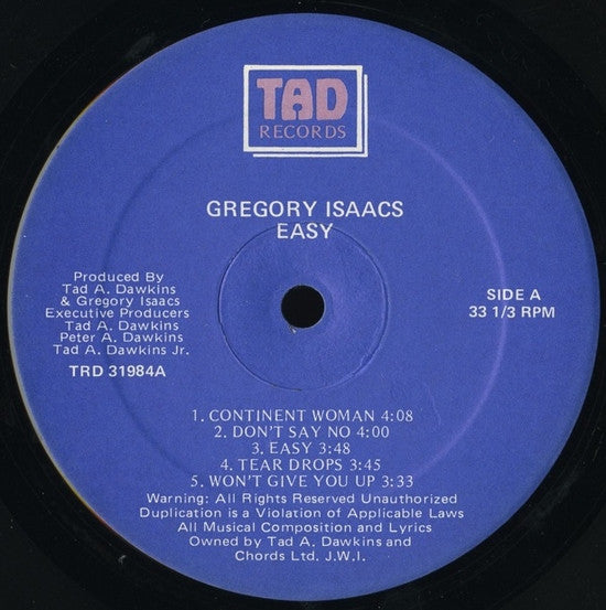 Gregory Isaacs : Easy (LP)