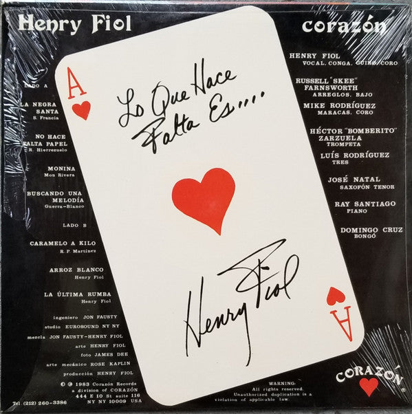 Henry Fiol : Corazón (LP, Album)