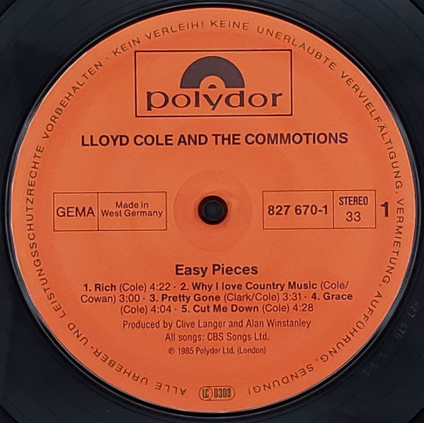 Lloyd Cole And The Commotions* : Easy Pieces (LP, Album)