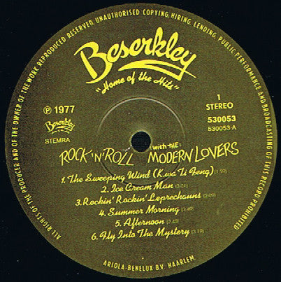 Jonathan Richman & The Modern Lovers - Rock 'N' Roll With The Modern Lovers (LP, Album) - De Platen Aap – Vinylwinkel in Brielle & online webshop voor muziekliefhebbers