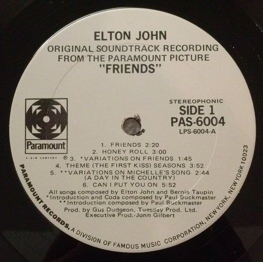 Elton John : Friends (LP, Album, RP, She)