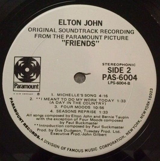 Elton John : Friends (LP, Album, RP, She)