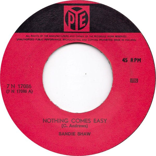 Sandie Shaw : Nothing Comes Easy  (7", Single)