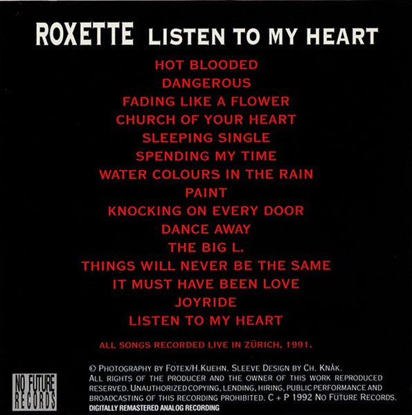 Roxette - Listen To My Heart (CD, Comp, Unofficial) - De Platen Aap – Vinylwinkel in Brielle & online webshop voor muziekliefhebbers