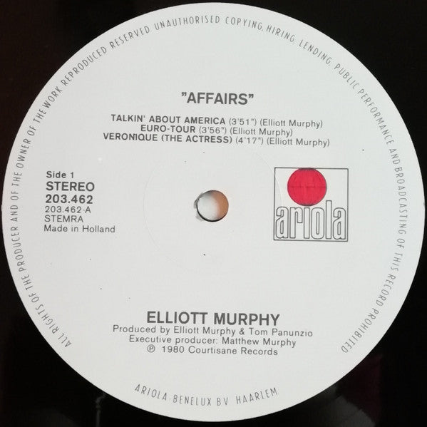Elliott Murphy : Affairs (12", MiniAlbum)