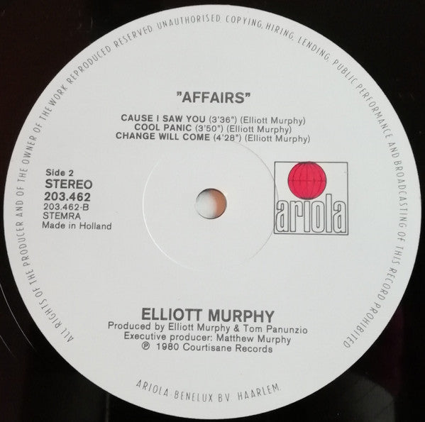 Elliott Murphy : Affairs (12", MiniAlbum)