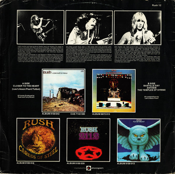 Rush : Closer To The Heart (12", Single)