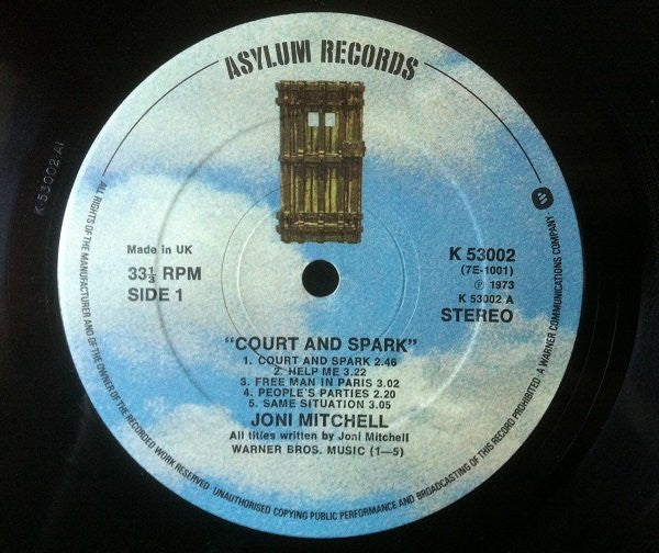 Joni Mitchell : Court And Spark (LP, Album, RE, Tex)