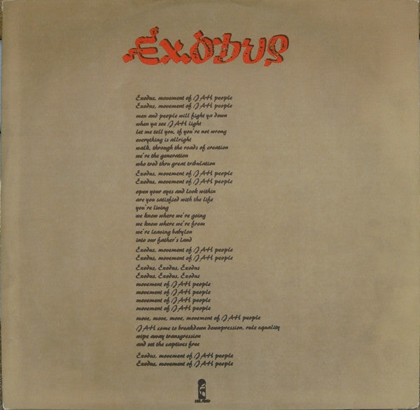 Bob Marley & The Wailers : Exodus (LP, Album, RE)