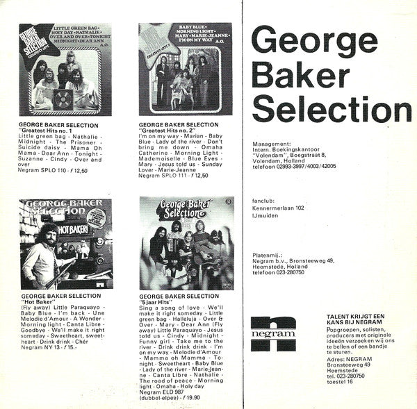 George Baker Selection - Paloma Blanca (7", Single, Sil) - De Platen Aap – Vinylwinkel in Brielle & online webshop voor muziekliefhebbers