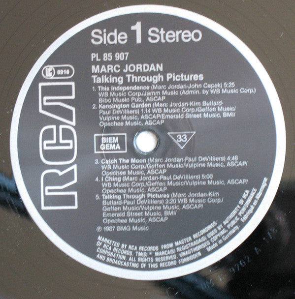 Marc Jordan : Talking Through Pictures (LP, Album)