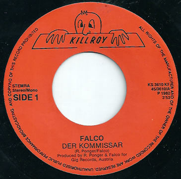 Falco - Der Kommissar / Helden Von Heute (7", Single) - De Platen Aap – Vinylwinkel in Brielle & online webshop voor muziekliefhebbers