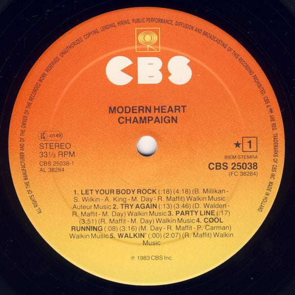 Champaign : Modern Heart (LP, Album)