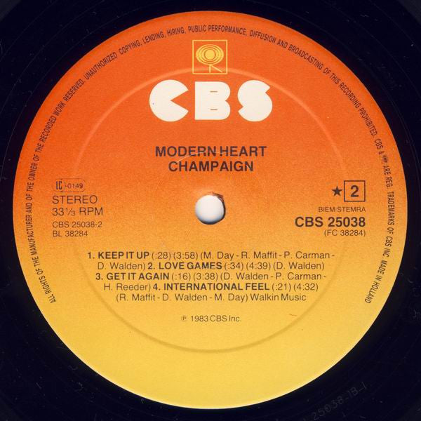 Champaign : Modern Heart (LP, Album)