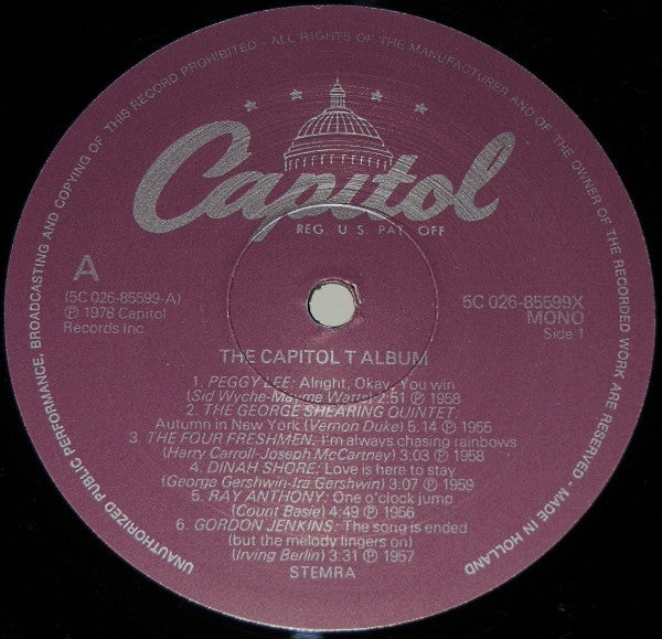 Various : The Capitol T Album (LP, Comp, Mono)