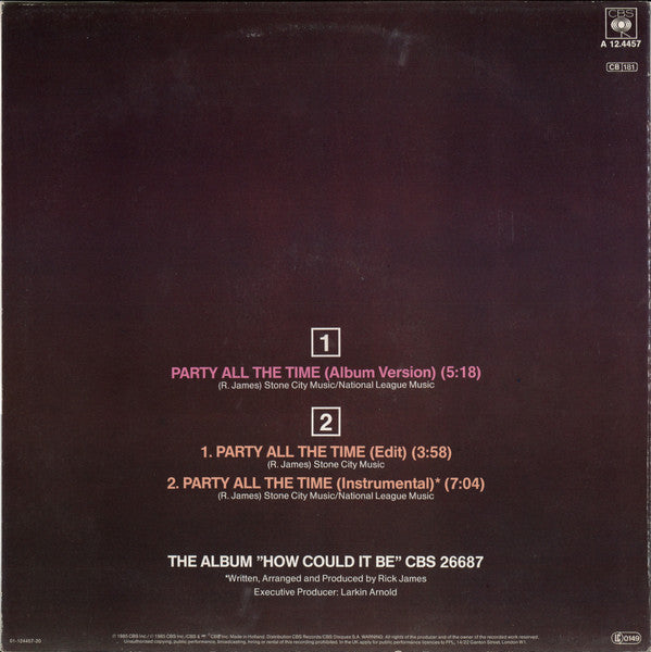 Eddie Murphy : Party All The Time (Album Version) (12",45 RPM,Maxi-Single,Stereo)
