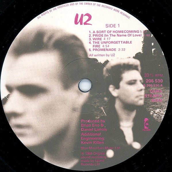 U2 : The Unforgettable Fire (LP, Album, RE)