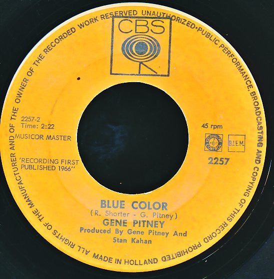 Gene Pitney : Nobody Needs Your Love (7", Single)