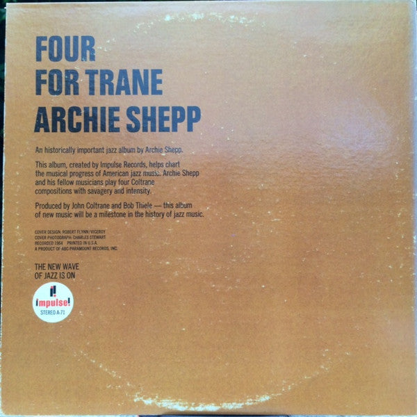 Archie Shepp : Four For Trane (LP, Album, RE, Gat)