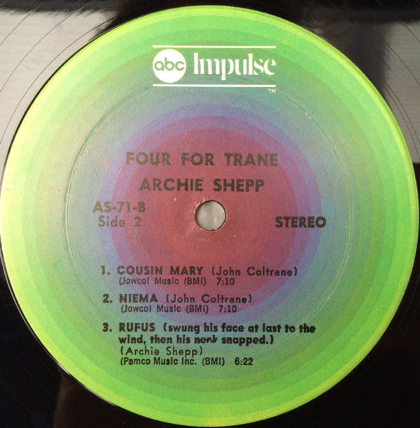 Archie Shepp : Four For Trane (LP, Album, RE, Gat)