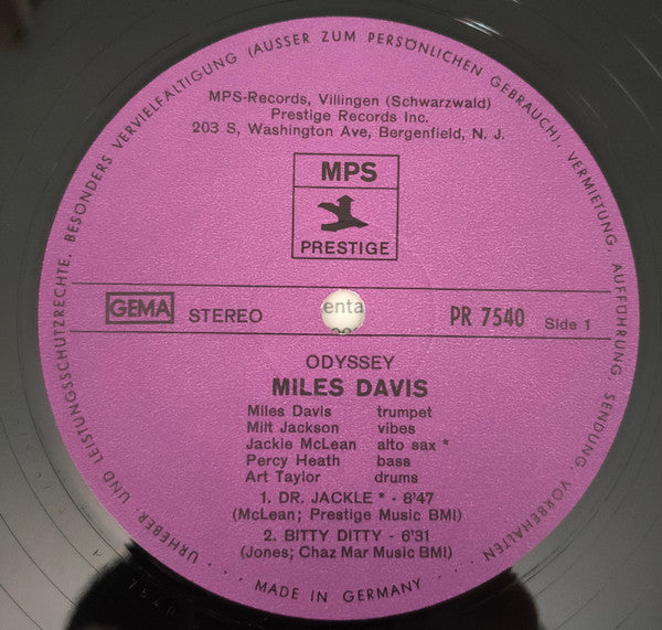 Miles Davis : Odyssey! (LP,Album,Reissue,Remastered,Stereo)