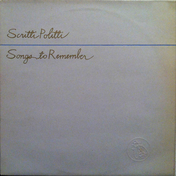Scritti Politti : Songs To Remember (LP, Album)