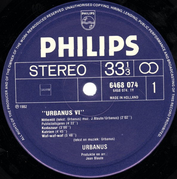 Urbanus : Urbanus VI (LP,Album,Stereo)