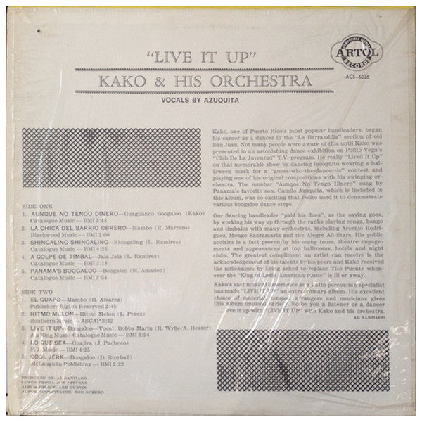 Kako & His Orchestra* Vocals By Azuquita* : Live It Up (LP, Album, RE)