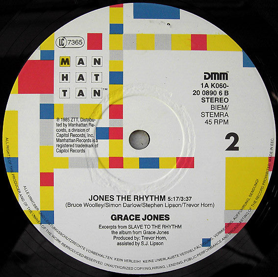Grace Jones : Slave To The Rhythm (12", DMM)
