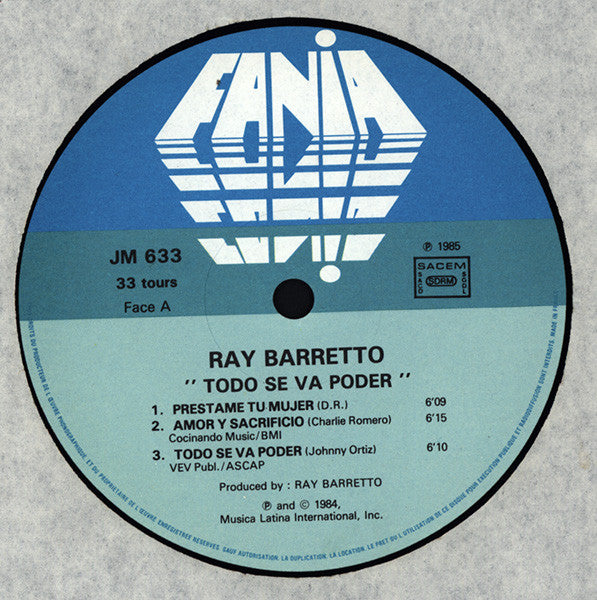 Ray Barretto : Todo Se Va Poder (LP)