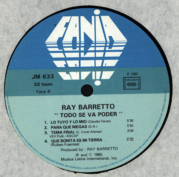 Ray Barretto : Todo Se Va Poder (LP)