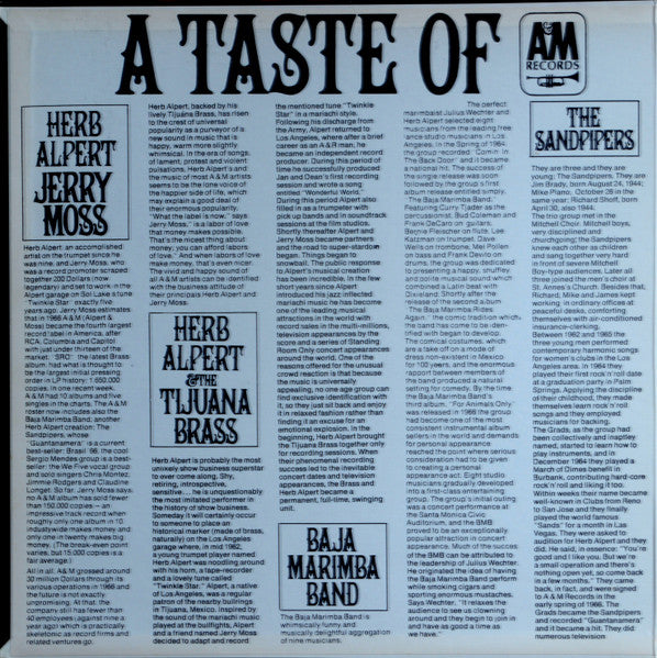 Various : A Taste Of A&M Records (LP, Comp, Smplr, Gat)