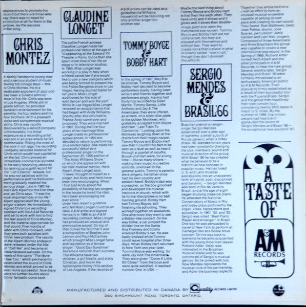 Various : A Taste Of A&M Records (LP, Comp, Smplr, Gat)