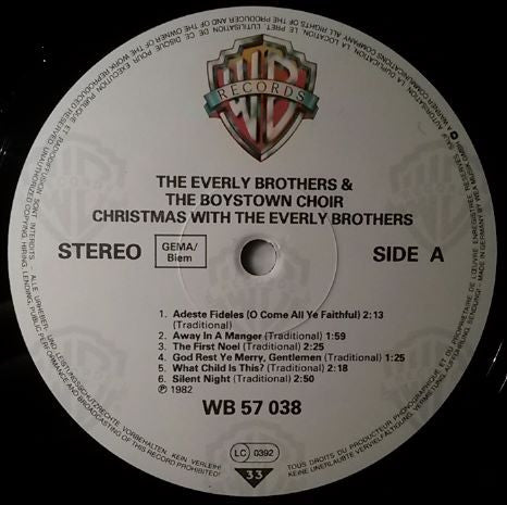The Everly Brothers* And The Boystown Choir* : Christmas With The Everly Brothers And The Boystown Choir (LP, Album, RE)