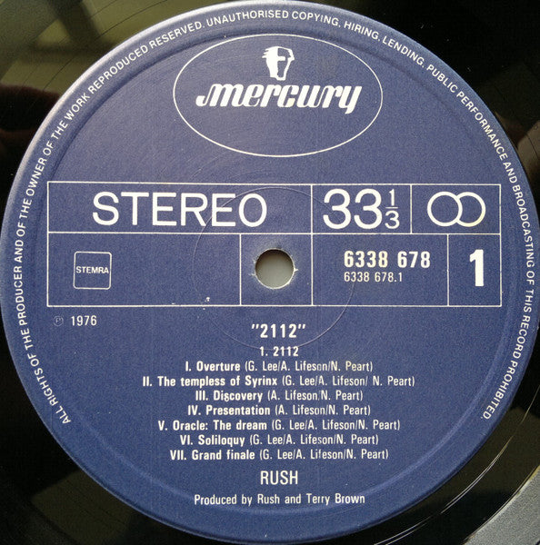 Rush : 2112 (LP, Album, Gat)
