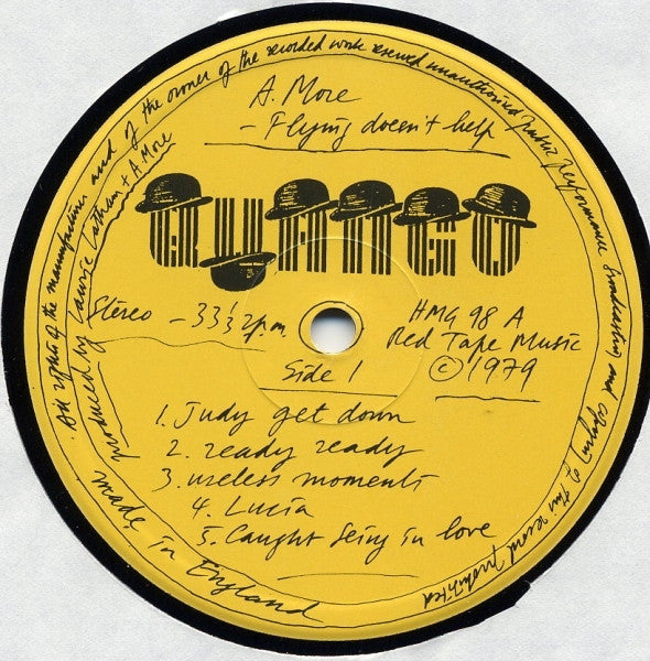A. More* : Flying Doesn't Help (LP, Album, Yel)