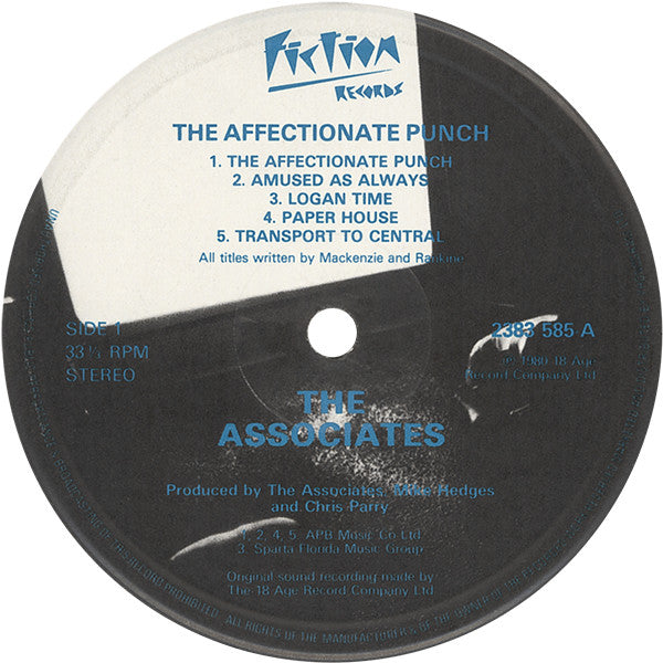The Associates : The Affectionate Punch (LP, Album, Tow)
