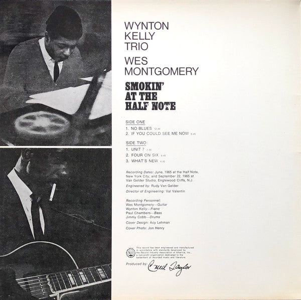Wynton Kelly Trio / Wes Montgomery : Smokin' At The Half Note (LP, Album, RE, Gat)