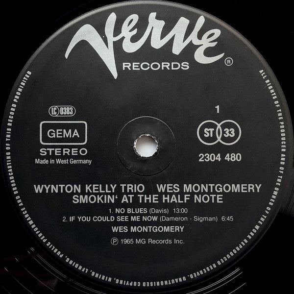 Wynton Kelly Trio / Wes Montgomery : Smokin' At The Half Note (LP, Album, RE, Gat)