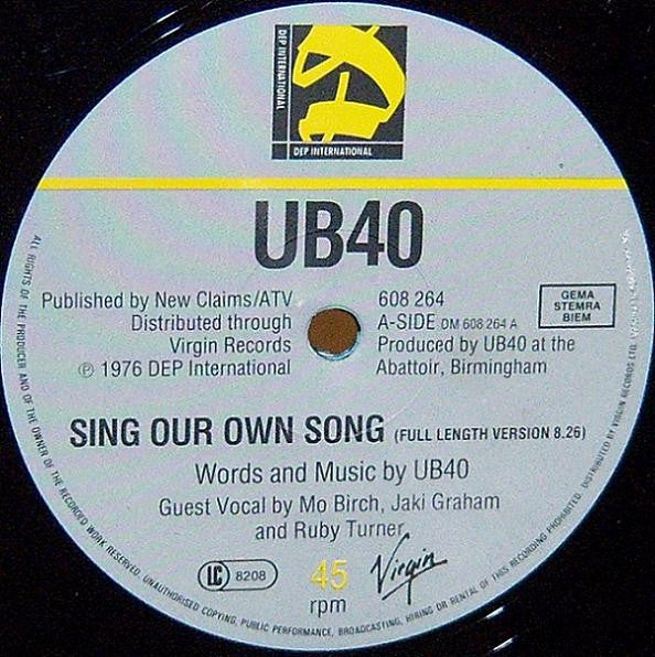 UB40 - Sing Our Own Song (12") - De Platen Aap – Vinylwinkel in Brielle & online webshop voor muziekliefhebbers