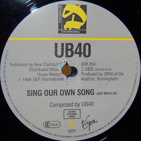 UB40 - Sing Our Own Song (12") - De Platen Aap – Vinylwinkel in Brielle & online webshop voor muziekliefhebbers