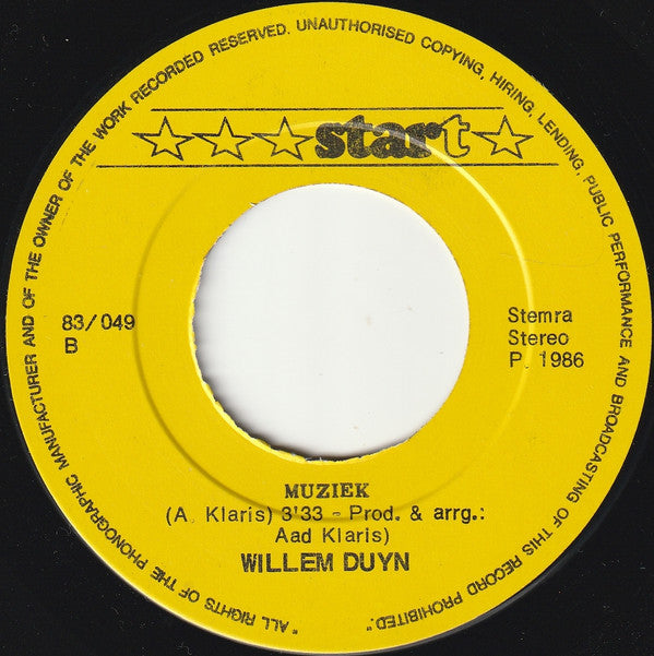 Willem Duyn - Kom Nou, Elles / Muziek (7", Single) - De Platen Aap – Vinylwinkel in Brielle & online webshop voor muziekliefhebbers
