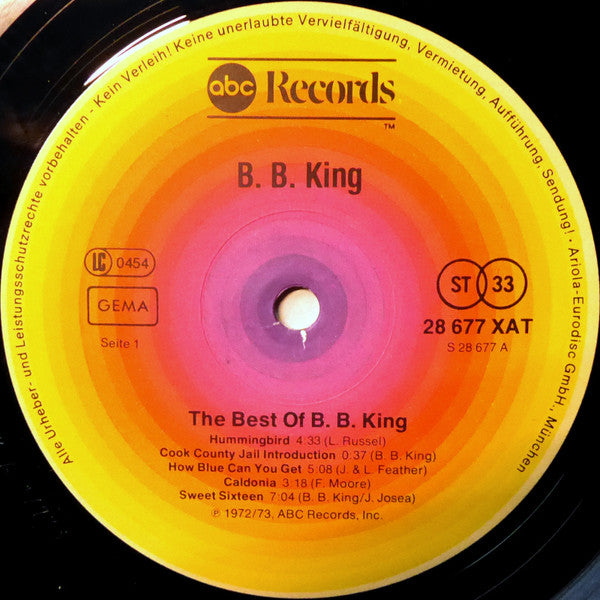 B.B. King : The Best Of B. B. King (LP, Comp, RE)