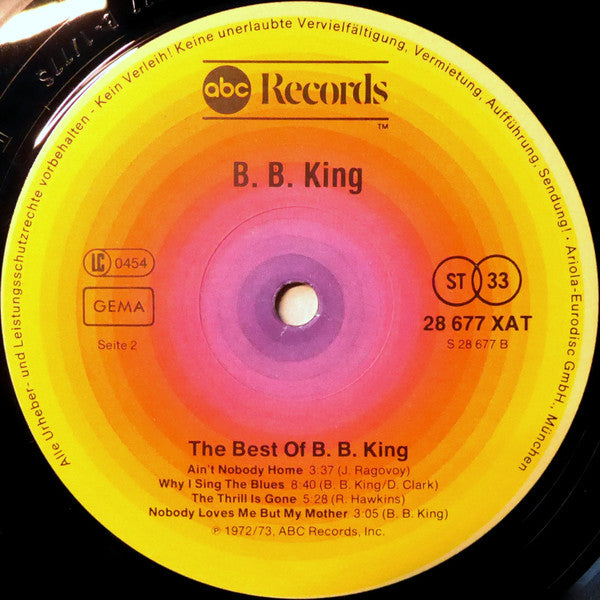 B.B. King : The Best Of B. B. King (LP, Comp, RE)